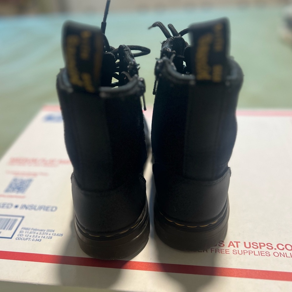 Dr. Martens Combs Black Canvas Extra Tough Combat Boots Junior Kids Size 3 - Picture 3 of 8
